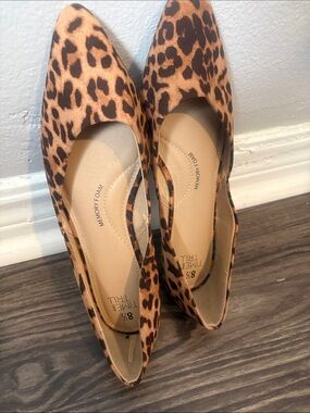 Time and Tru Leopard Print Pointed Toe Flats in Brown and Black